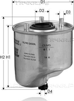 Топливный фильтр  Tecneco Filters для Mazda 3 II (BL) 2010-2013. Артикул GS1071