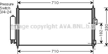 Радиатор кондиционера (конденсатор) AVA (алюминий). Артикул DN5270D