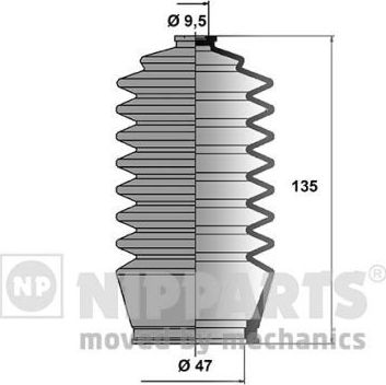 Пыльник рулевой рейки (комплект) Nipparts. Артикул J2842002