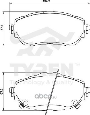 Дисковые тормозные колодки (Tyren). Артикул TYR1219171