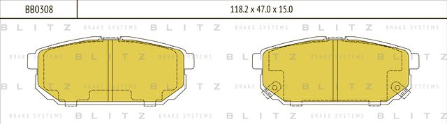 Колодки тормозные дисковые | перед | (Blitz) Blitz. Артикул BB0308