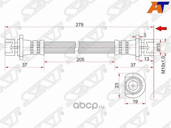 ШЛАНГ ТОРМОЗНОЙ HONDA CIVIC HATCHBACK -95 ЗАДНИЙ Л (SAT). Артикул ST01466S04000