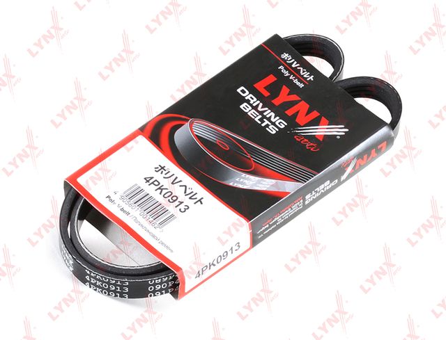Приводной ремень поликлиновой LYNXauto для Nissan Kubistar X76 2006-2026. Артикул 4PK0913