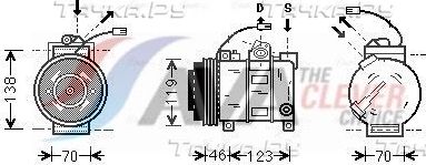 Компрессор кондиционера AVA ** CLEVER FIT ** для Audi A4 I (B5) 1997-2001. Артикул AIAK015
