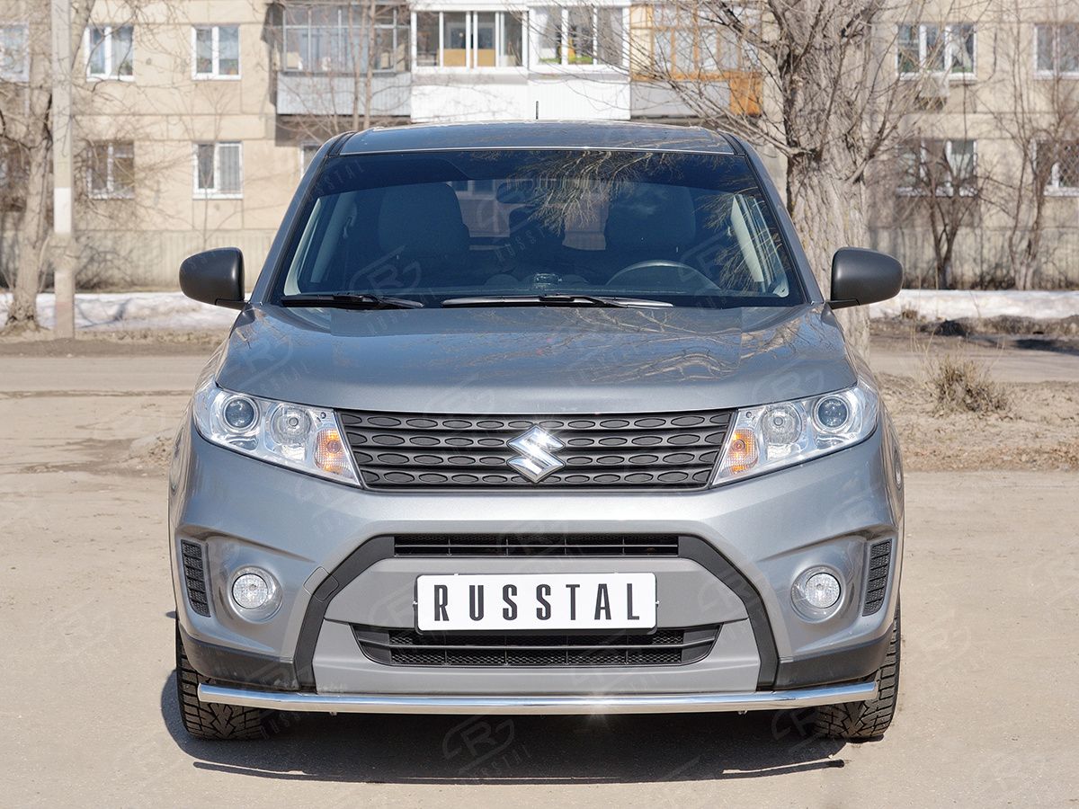 Защита "RusStal" переднего бампера d42 (секции) для Suzuk Vitara IV 2015-2026. Артикул SVZ-002636