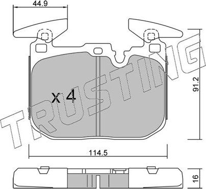 Тормозные колодки Trusting передние для BMW i8 I 2014-2020. Артикул 1039.3