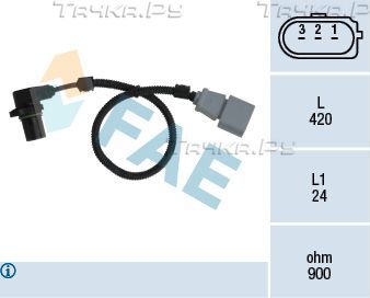 Датчик положения коленвала FAE для Volkswagen Transporter T5 2003-2009. Артикул 79199