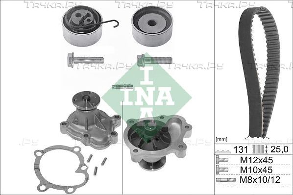 Помпа (водяной насос) с комплектом ремня ГРМ Ina для Opel Astra J 2009-2015. Артикул 530 0338 30