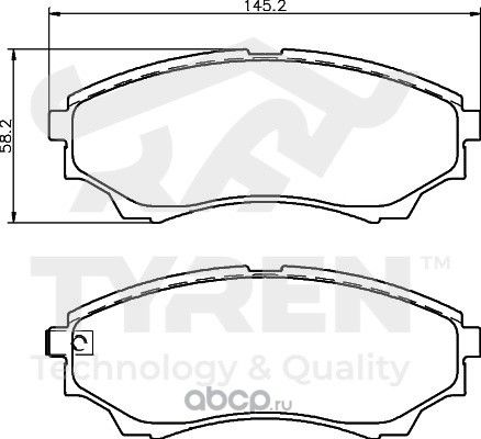 Дисковые тормозные колодки (Tyren). Артикул TYR1213651