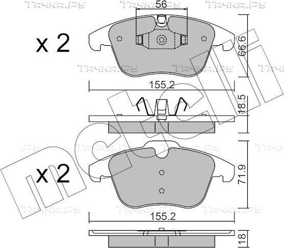 Тормозные колодки Metelli передние для Citroen C5 II 2008-2017. Артикул 22-0675-5