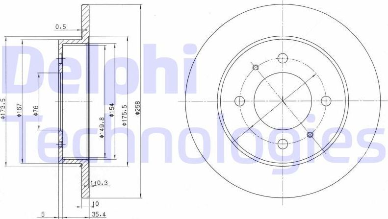 Тормозной диск Delphi. Артикул BG3070