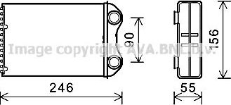 Радиатор отопителя (печки) AVA. Артикул BW6426