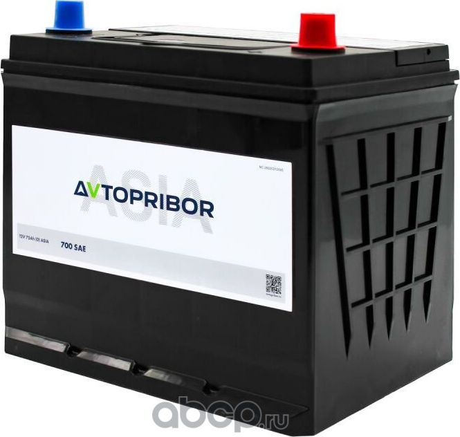 Аккумуляторная батарея 12V 75Ah (0) ASIA 700A 260x172x200 (Автоприбор). Артикул B07502AVT