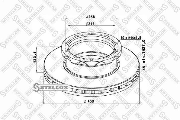 Тормозной диск Stellox. Артикул 85-00728-SX