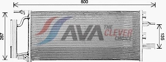 Радиатор кондиционера (конденсатор) AVA (алюминий). Артикул BW5607D