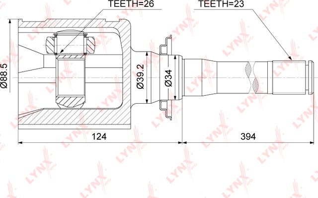 Шрус внутренний (граната) LYNXauto передний правый для Lexus RX II 2003-2006. Артикул CI-3731