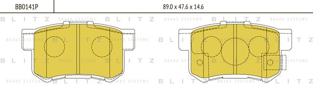 Колодки тормозные HONDA CR-V 02- задн. (Blitz). Артикул BB0141P