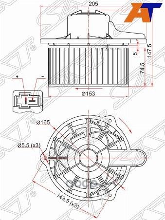 МОТОР ПЕЧКИ HYUNDAI ELANTAR 06- (SAT). Артикул ST971132H000