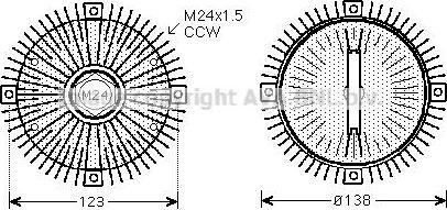 Муфта вентилятора (вискомуфта) AVA для BMW 5 IV (E39) 1995-1998. Артикул BWC322