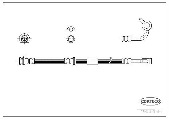 Тормозной шланг Corteco передний левый для Honda Civic VI 1995-2001. Артикул 19032894