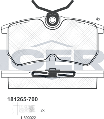 Тормозные колодки Icer. Артикул 181265-700