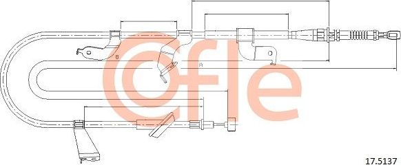 Трос ручника (тросик ручного тормоза) Cofle задний левый для Suzuki Swift IV 2010-2017. Артикул 17.5137