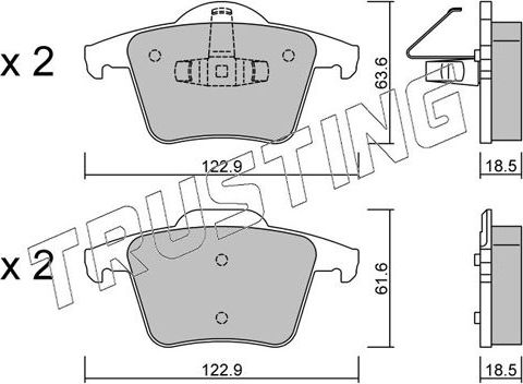 Тормозные колодки Trusting задние для Volvo XC90 I 2002-2014. Артикул 704.0