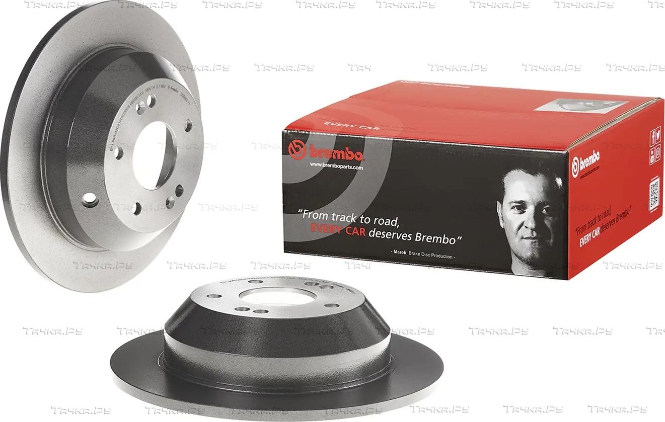 Тормозной диск Brembo UV Coated задний для Kia Sorento II 2009-2026. Артикул 08.B605.11