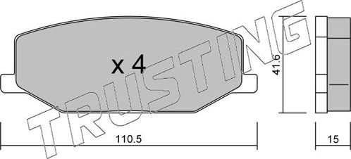 Тормозные колодки Trusting. Артикул 099.0