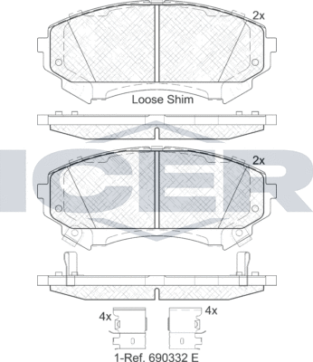 Тормозные колодки Icer. Артикул 182140