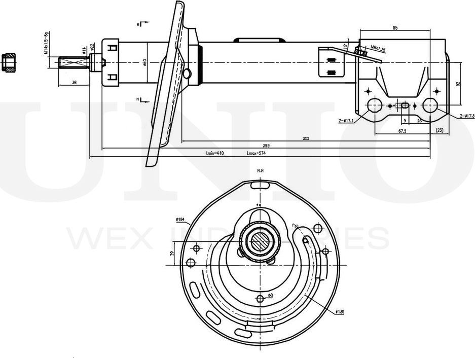 Амортизатор подвески (Unio). Артикул SAB-10278