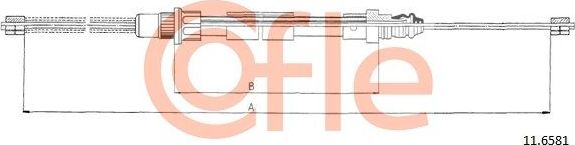 Трос ручника (тросик ручного тормоза) Cofle задний правый/левый для Renault Clio I 1990-1998. Артикул 92.11.6581