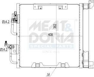 Радиатор кондиционера (конденсатор) Meat & Doria для Opel Astra H 2004-2014. Артикул 991015