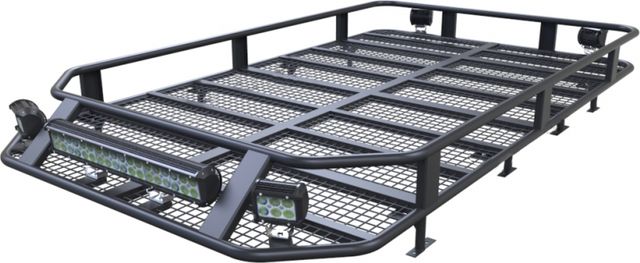 Багажник экспедиционный Podgotoffka 1900х1100х120 с сеткой и креплением на крышу для Nissan Terrano R50 1995-2002. Артикул PGT-B.22.03