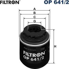 Масляный фильтр Filtron. Артикул OP 641/2