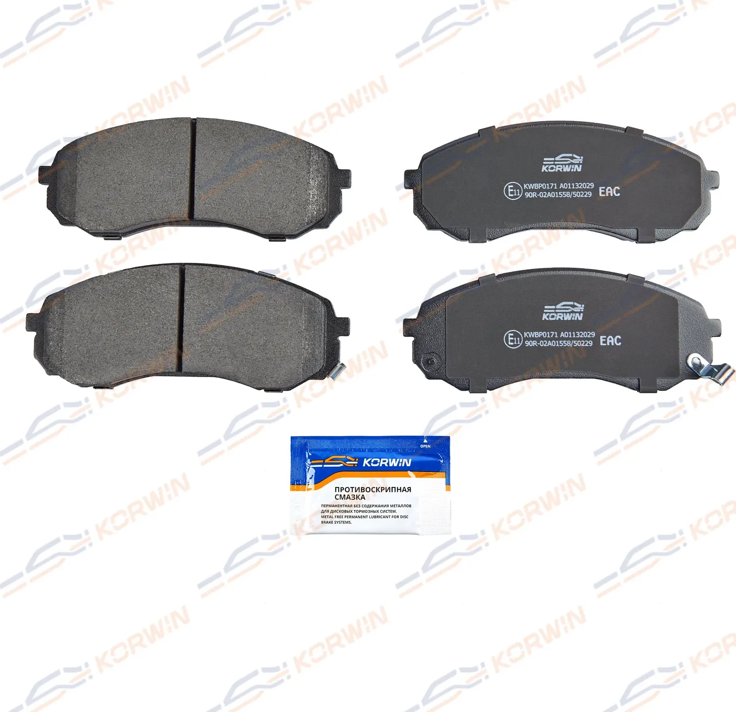 Колодки тормозные перед. Haval H9 17 (Korwin). Артикул KWBP0171