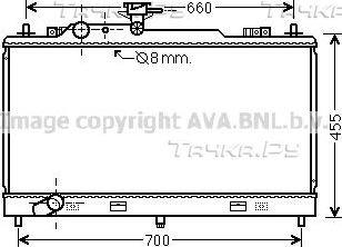Радиатор охлаждения двигателя AVA. Артикул MZ2222