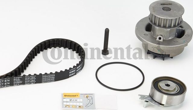 Помпа (водяной насос) с комплектом ремня ГРМ ContiTech для Opel Combo B 1994-2001. Артикул CT874WP2