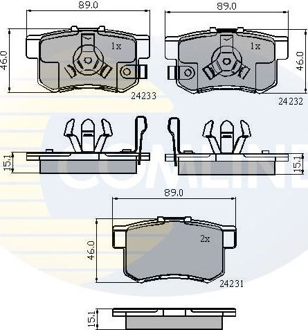 Тормозные колодки Comline Comline задние для Honda Accord VII 2004-2007. Артикул CBP31736