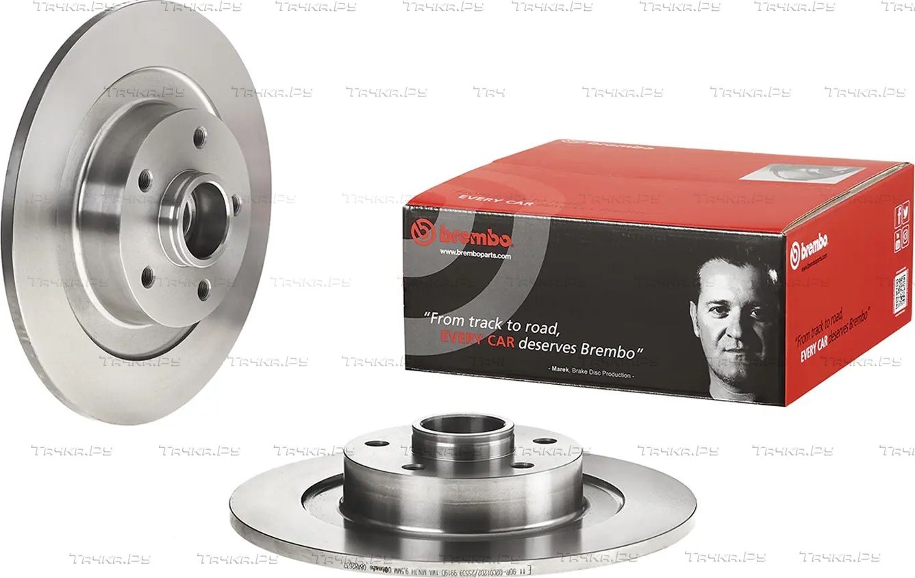 Тормозной диск Brembo PRIME LINE - With Bearing Kit задний для Renault Latitude I 2010-2015. Артикул 08.A826.37