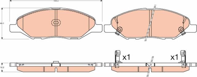 Тормозные колодки TRW передние для Nissan Note I 2006-2012. Артикул GDB3577