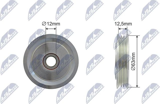Направляющий (ведущий) ролик приводного поликлинового ремня NTY для Toyota Prius I 2000-2003. Артикул RNK-TY-034