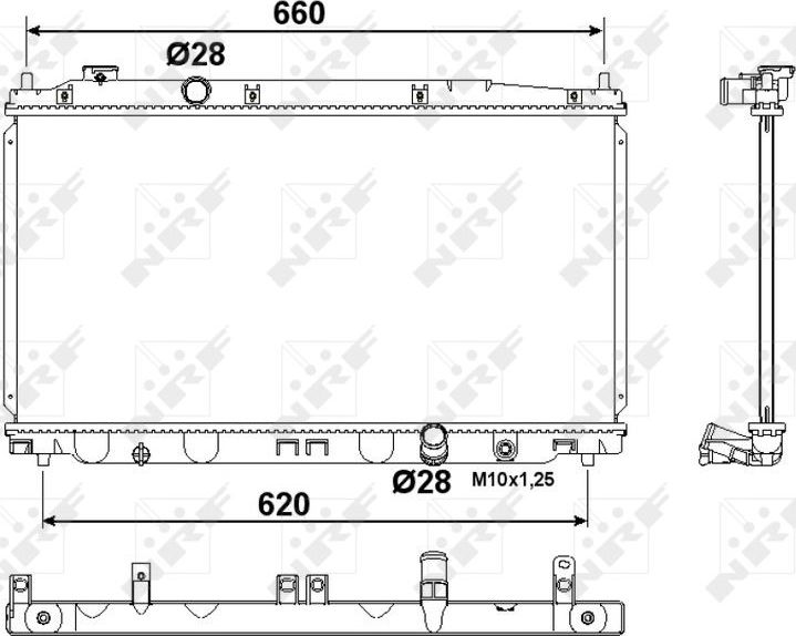 Радиатор охлаждения двигателя NRF (алюминий). Артикул 53194
