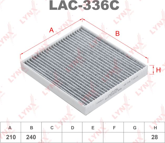 Салонный фильтр LYNXauto. Артикул LAC-336C