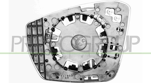 Зеркальное стекло бокового зеркала Prasco. Артикул SK0307514