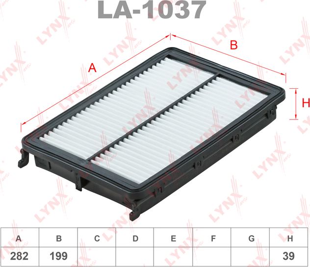 Воздушный фильтр LYNXauto. Артикул LA-1037