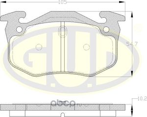 Тормозные колодки G.U.D. задние для Citroen Saxo 1996-2004. Артикул GBP014450