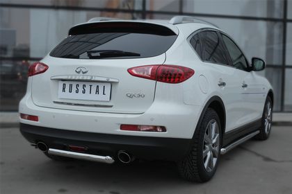 Защита RusStal заднего бампера d63 (дуга) для Infiniti QX50 2014-2017. Артикул IQXZ-001968