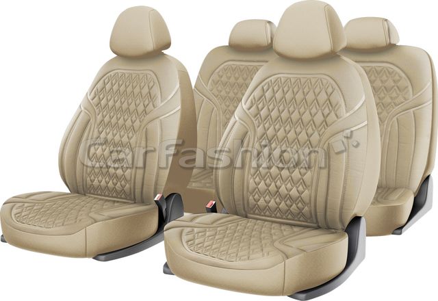 Чехлы универсальные CarFashion Impulse на сидения авто, цвет Бежевый. Артикул 10135