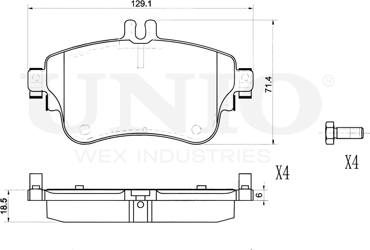 Колодки тормозные дисковые, комплект (Unio). Артикул BRP-20306